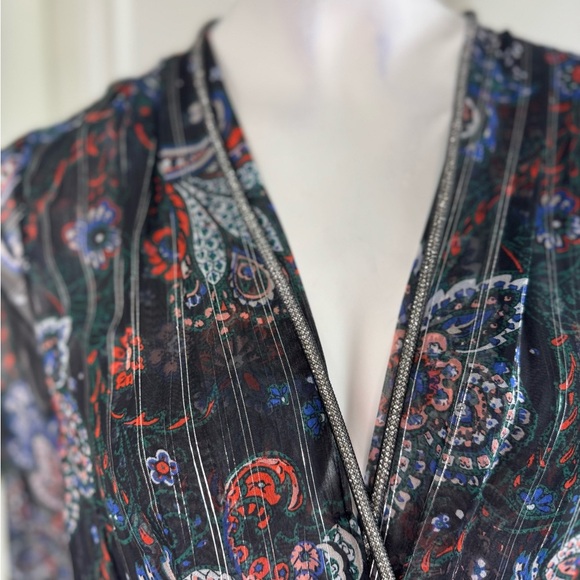 Veronica Beard Kaira Metallic Floral Silk Maxi Dress Size 8 NWT - Picture 12 of 14